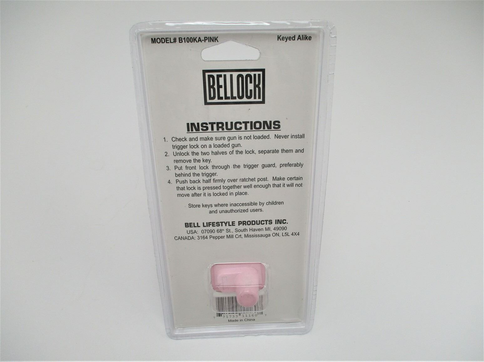 Bell Locks BELL LOCK KEYED TRIGGER LOCKS