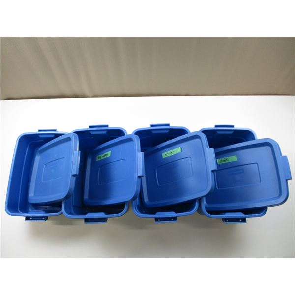 BLUE PLASTIC STORAGE BINS