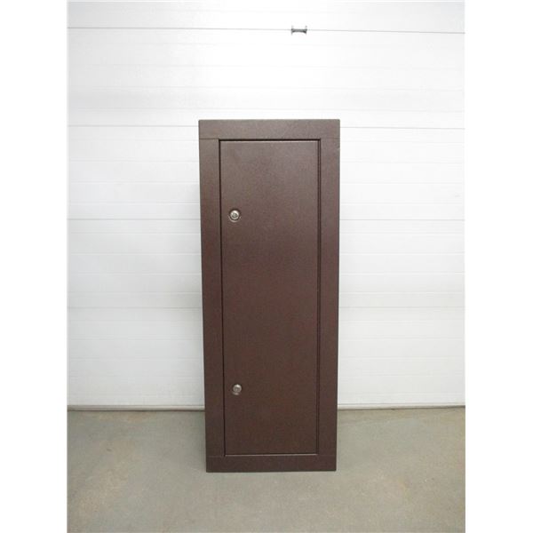 BROWN METAL RIFLE CABINET