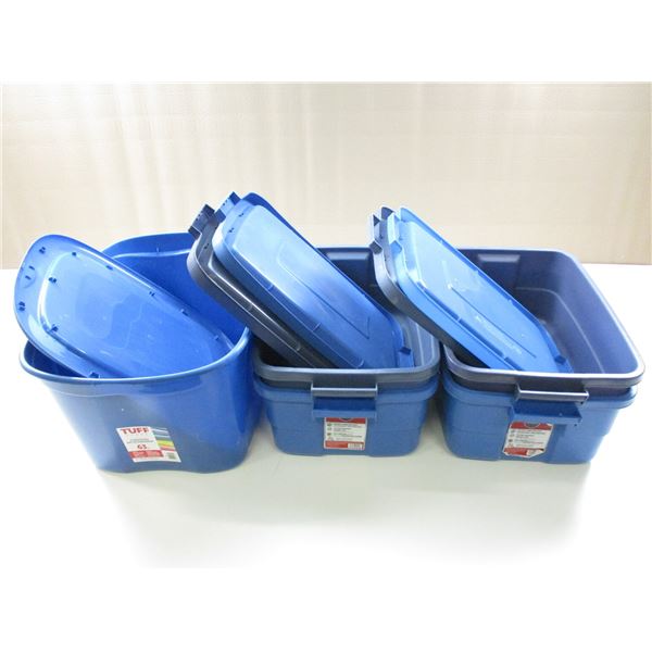 BLUE PLASTIC STORAGE BINS
