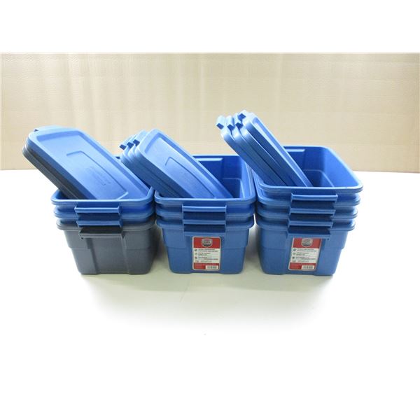 BLUE PLASTIC STORAGE BINS
