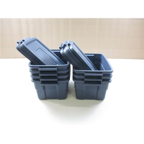 BLUE PLASTIC STORAGE BINS