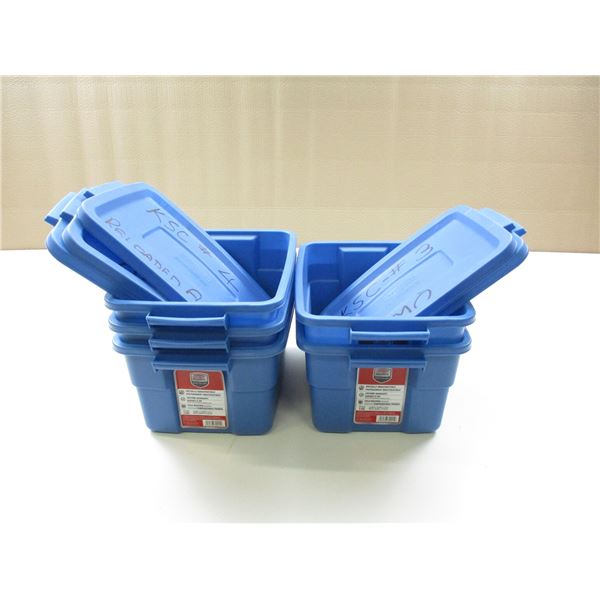 BLUE PLASTIC STORAGE BINS