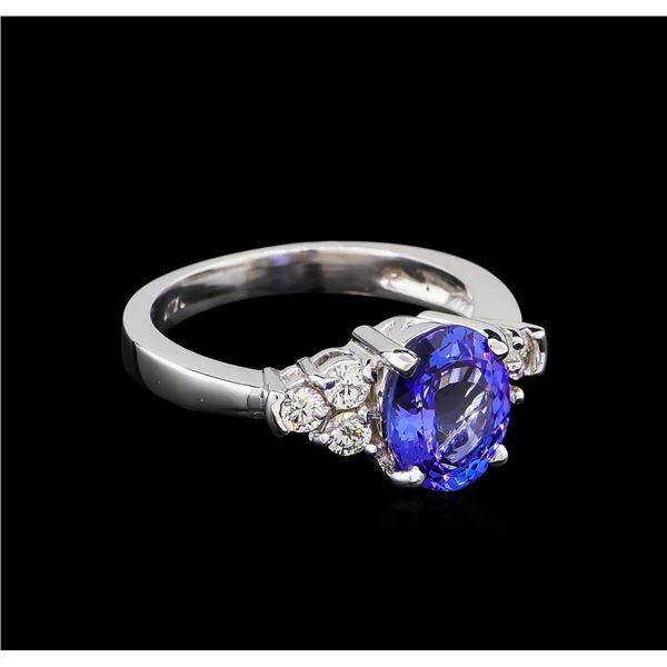 2.06 ctw Tanzanite and Diamond Ring - 14KT White Gold