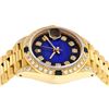 Image 4 : Rolex Ladies 18K Yellow Gold Blue Vignette Diamond And Sapphire President Wristw