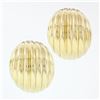 Image 1 : Hammerman Bros. 14k Yellow Gold Polished Puffed Scalloped Domed Button Earrings
