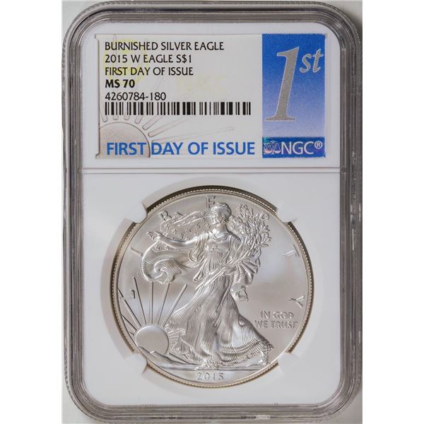 2015-W American Silver Eagle .999 Fine Silver Dollar Coin NGC MS70