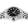 Image 8 : Rolex Womens Midsize 31mm Black Diamond Lugs & Ruby Datejust Wristwatch