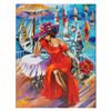 Image 1 : Lady in Red on Balcony by Rafael Original