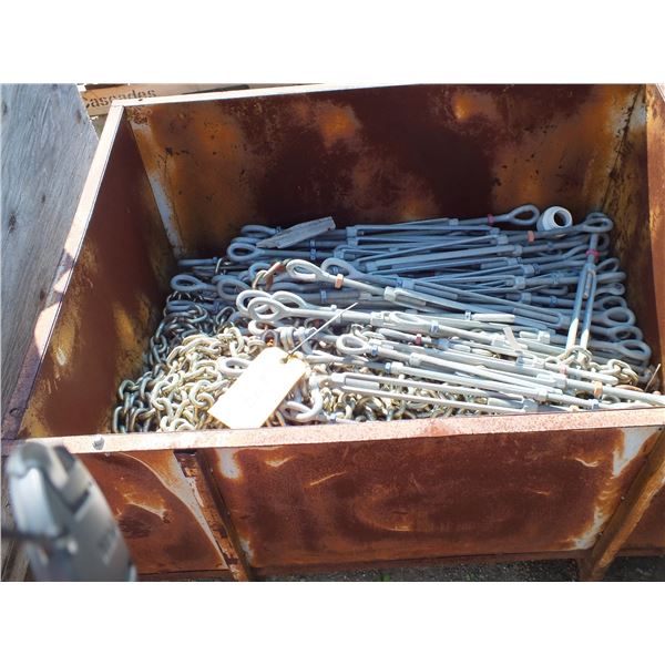 Crate Of Hooks & Chain