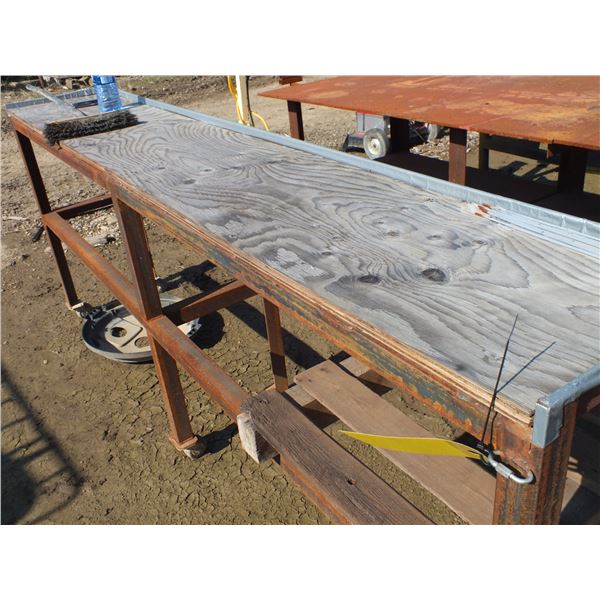 Wooden Table w/ Metal Frame