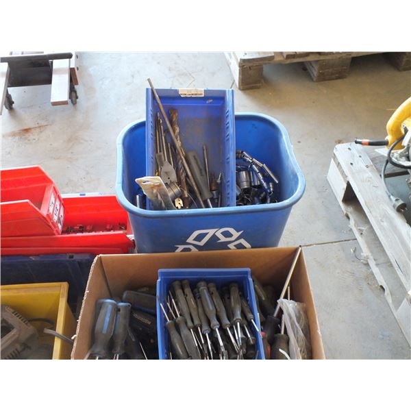 Assorted Sockets, Screwdrivers & Bins