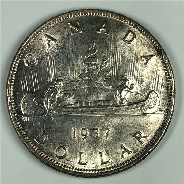 1937 King George VI Canadian Silver Dollar UNC