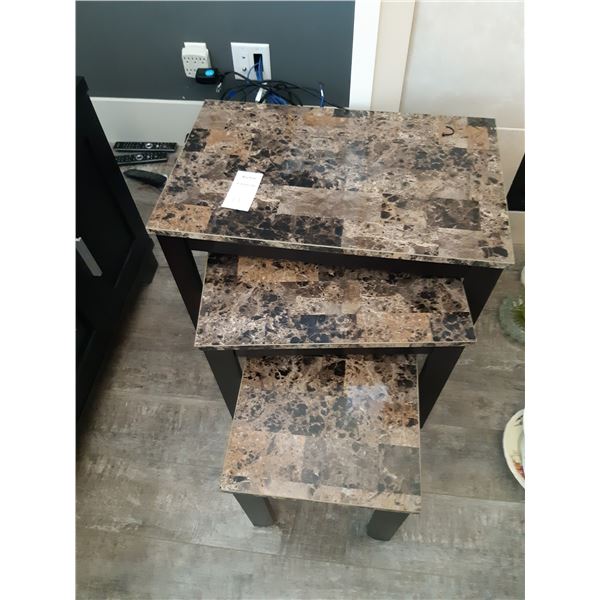 Marble top nesting tables, B