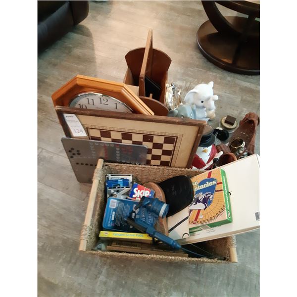 Wall clock, baskets, A