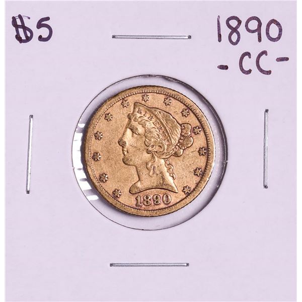 1890-CC $5 Liberty Head Half Eagle Gold Coin