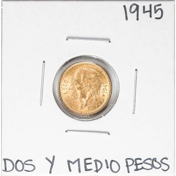 1945 Mexico Dos Y Medio Pesos Gold Coin