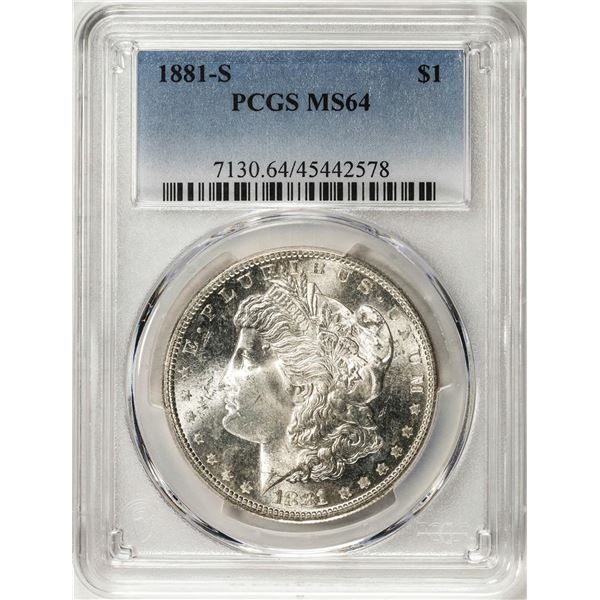 1881-S $1 Morgan Silver Dollar Coin PCGS MS64