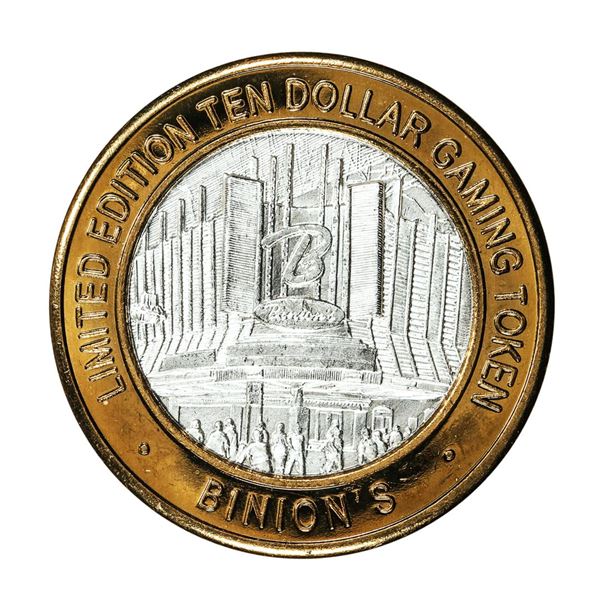 .999 Silver Binion's Las Vegas, Nevada $10 Casino Limited Edition Gaming Token