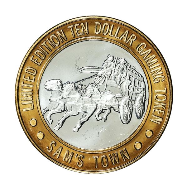 .999 Silver Sam's Town Las Vegas, Nevada $10 Casino Limited Edition Gaming Token