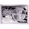 Image 1 : 1996 $1 American Silver Eagle Coin & 2oz Silver Bar Set