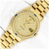 Image 2 : Rolex Men's 18K Yellow Gold Diamond and Sapphire Day Date President Wristwatch
