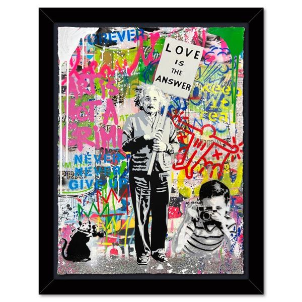 Mr. Brainwash "Einstein" Original Mixed Media on Paper