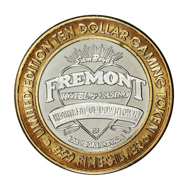 .999 Fine Silver Sam Boyd's Fremont Las Vegas, NV $10 Limited Edition Gaming Token