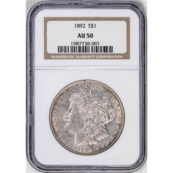1892 $1 Morgan Silver Dollar Coin NGC AU50