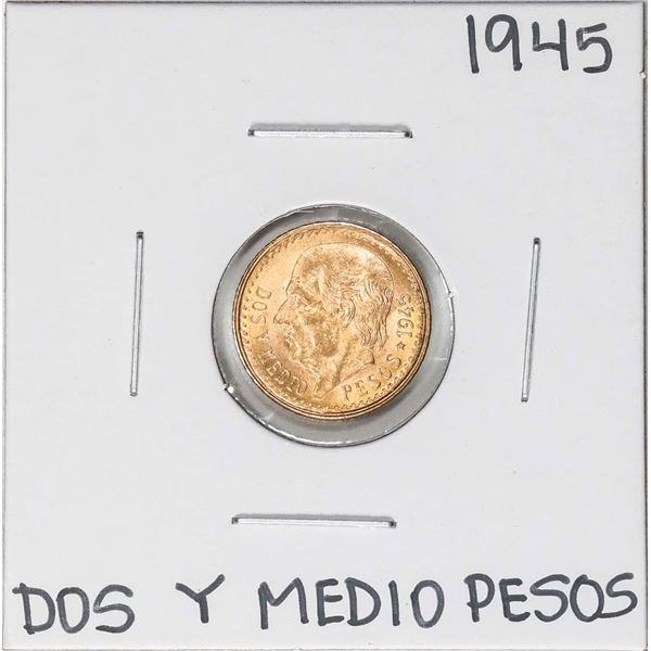 1945 Mexico Dos Y Medio Pesos Gold Coin