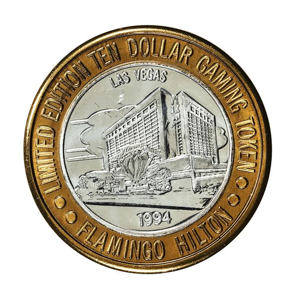 .999 Silver Flamingo Hilton Las Vegas, Nevada $10 Casino Limited Edition Gaming Token