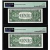 Image 2 : Consecutive 1957 $1 Silver Certificate Star Notes Fr.1619* PMG Gem Uncirculated 66EPQ