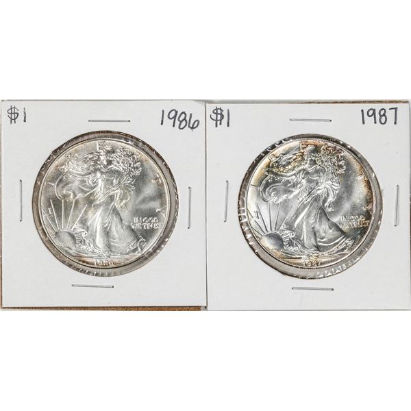 Lot of 1986-1987 $1 American Silver Eagle Coins