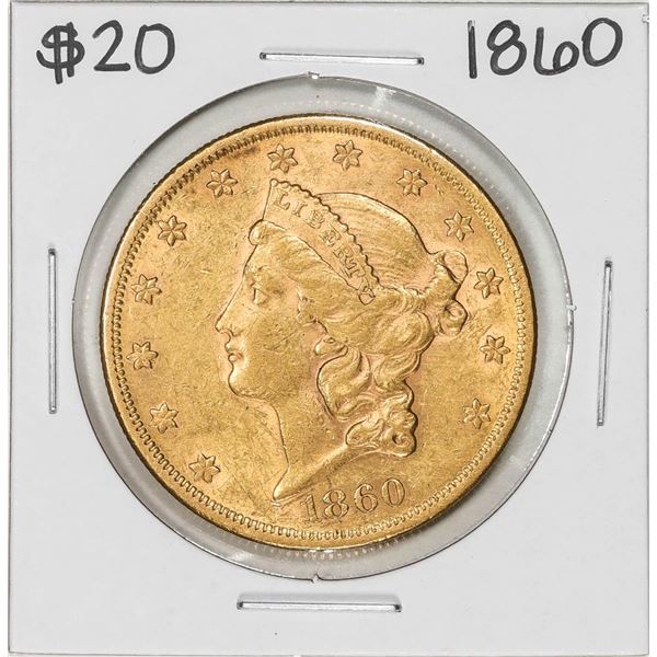 1860 Type 1 $20 Liberty Head Double Eagle Gold Coin