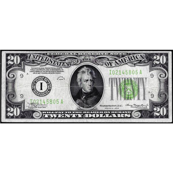 1934 $20 Federal Reserve Note Minneapolis