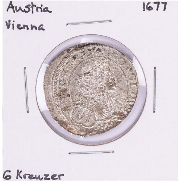 1677 Austria Vienna 6 Kreuzer Silver Coin