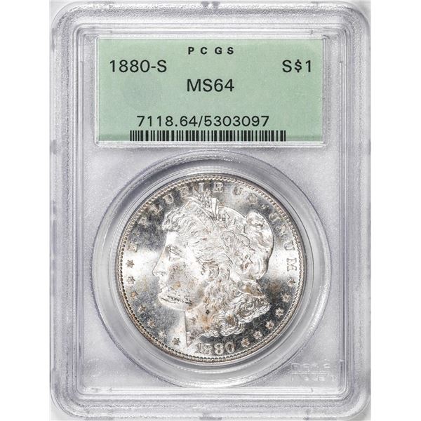 1880-S $1 Morgan Silver Dollar Coin PCGS MS64 Old Green Holder