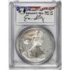 Image 1 : 1998-P $1 Proof American Silver Eagle Coin PCGS PR69DCAM Edmund Moy Signature