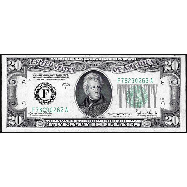 1934D $20 Federal Reserve Note Atlanta