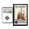 Image 1 : El Cazador Shipwreck (1772-83) Mexico 1/2 Real Silver Coin NGC Genuine w/ Story Card