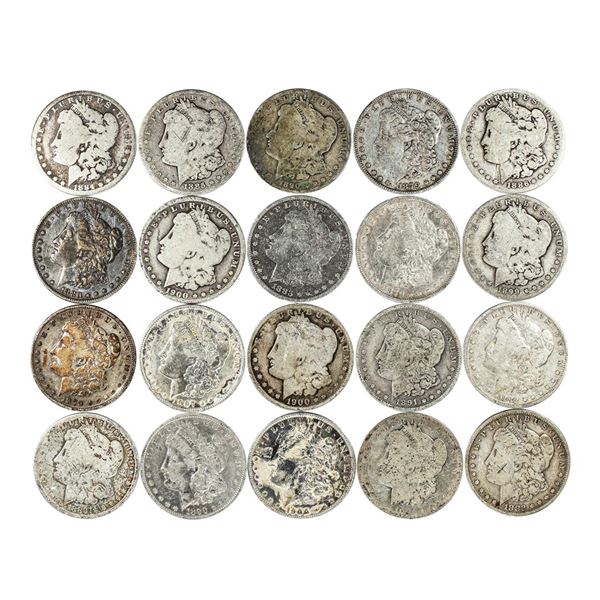Lot of (20) Pre-1921 $1 Morgan Silver Dollar Coins Culls