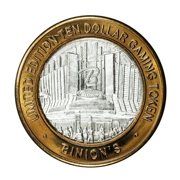 .999 Silver Binion's Las Vegas, Nevada $10 Casino Limited Edition Gaming Token