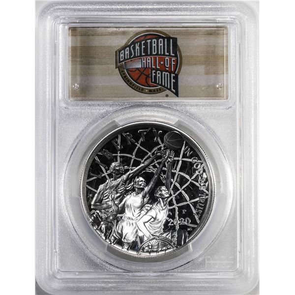 2020-P $1 Basketball Hall of Fame Proof Silver Dollar Coin PCGS PR70DCAM FDOI