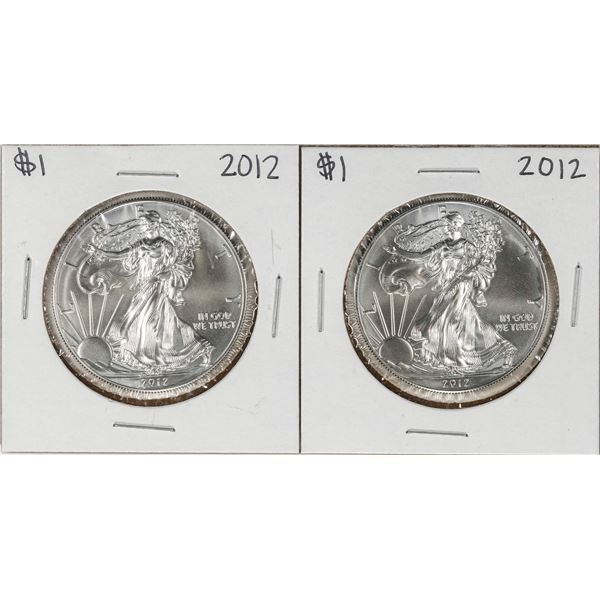 Lot of (2) 2012 $1 American Silver Eagle Coins