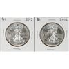 Image 1 : Lot of (2) 2012 $1 American Silver Eagle Coins