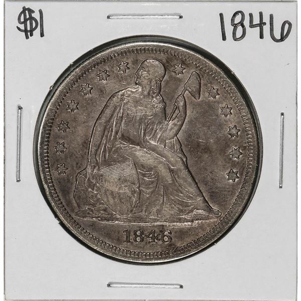 1846 $1 Seated Liberty Silver Dollar Coin