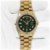 Image 3 : Rolex Men's 18K Yellow Gold Diamond and Emerald President Day Date Wristwatch