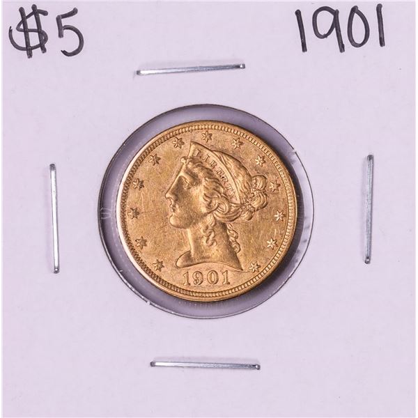 1901 $5 Liberty Head Half Eagle Gold Coin