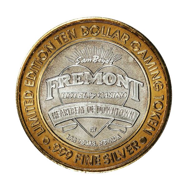 .999 Fine Silver Sam Boyd's Fremont Las Vegas, NV $10 Limited Edition Gaming Token