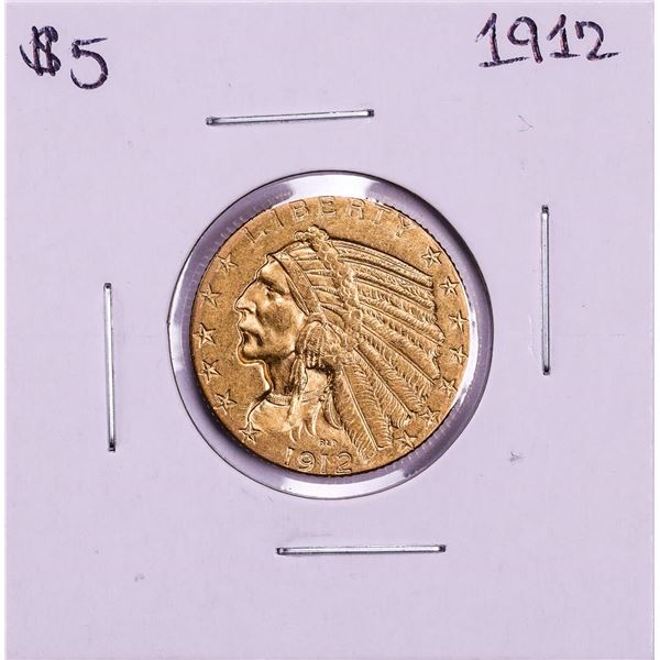 1912 $5 Indian Head Half Eagle Gold Coin
